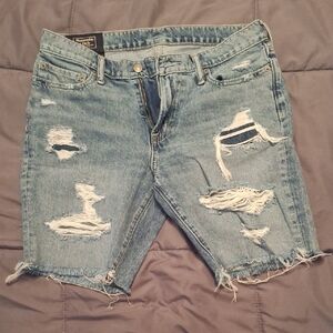 Distressed Denim Shorts